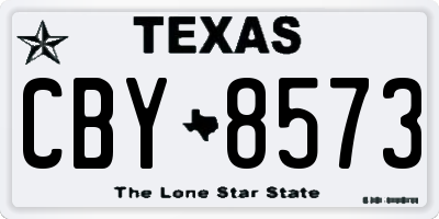 TX license plate CBY8573