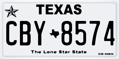 TX license plate CBY8574
