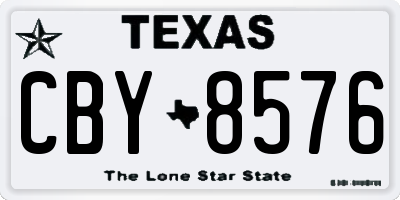 TX license plate CBY8576