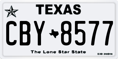 TX license plate CBY8577