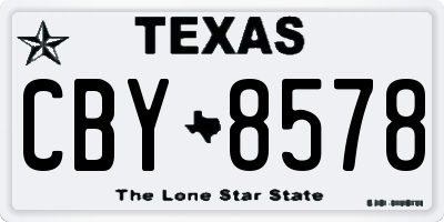 TX license plate CBY8578