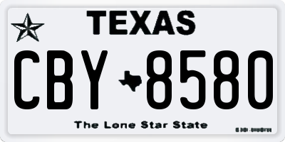 TX license plate CBY8580
