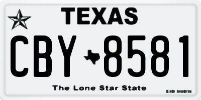 TX license plate CBY8581