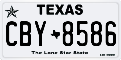 TX license plate CBY8586