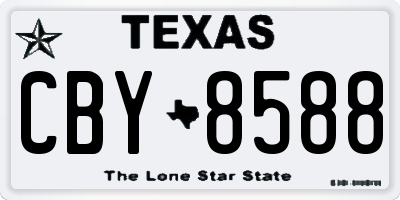 TX license plate CBY8588