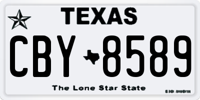 TX license plate CBY8589