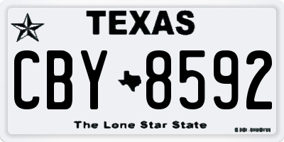 TX license plate CBY8592