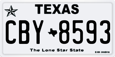 TX license plate CBY8593