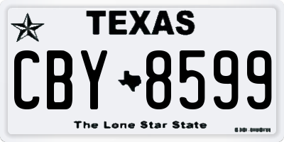 TX license plate CBY8599