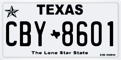 TX license plate CBY8601