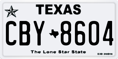 TX license plate CBY8604