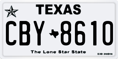 TX license plate CBY8610