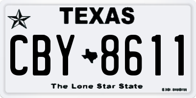 TX license plate CBY8611