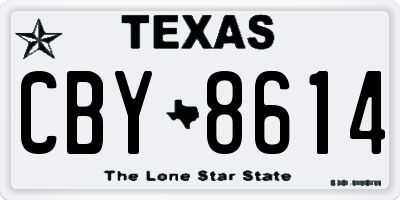 TX license plate CBY8614
