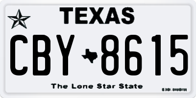 TX license plate CBY8615