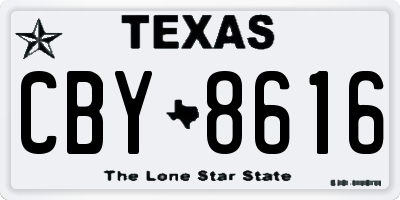 TX license plate CBY8616