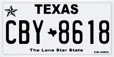 TX license plate CBY8618