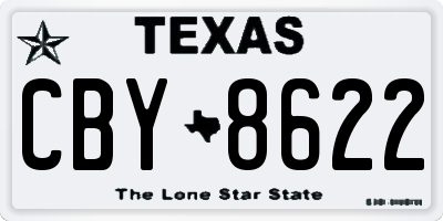 TX license plate CBY8622