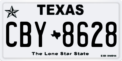 TX license plate CBY8628