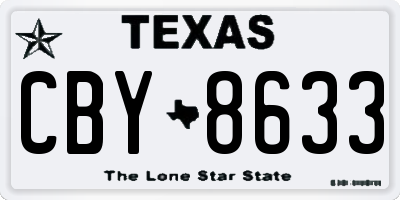 TX license plate CBY8633