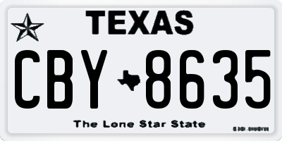 TX license plate CBY8635