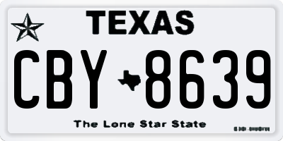 TX license plate CBY8639