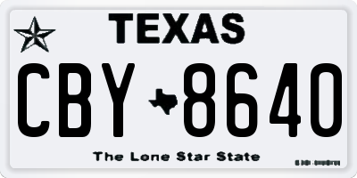TX license plate CBY8640