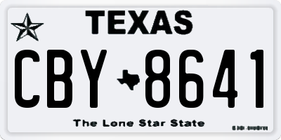 TX license plate CBY8641