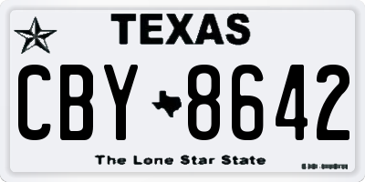 TX license plate CBY8642