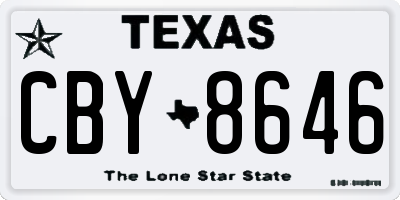 TX license plate CBY8646