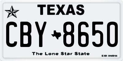 TX license plate CBY8650