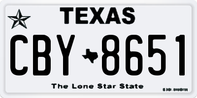 TX license plate CBY8651