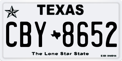 TX license plate CBY8652