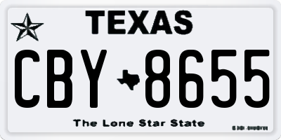 TX license plate CBY8655
