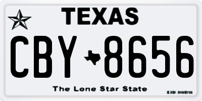 TX license plate CBY8656