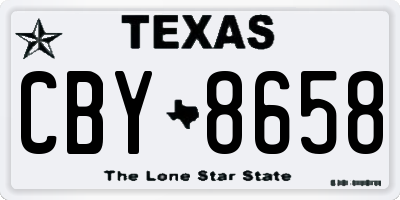 TX license plate CBY8658