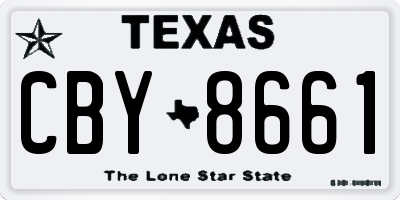 TX license plate CBY8661