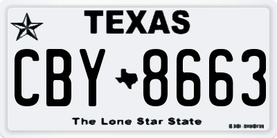TX license plate CBY8663