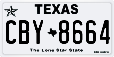 TX license plate CBY8664