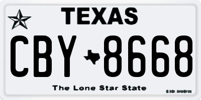 TX license plate CBY8668
