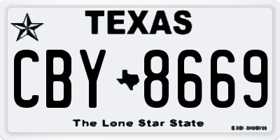 TX license plate CBY8669