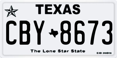 TX license plate CBY8673