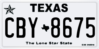 TX license plate CBY8675
