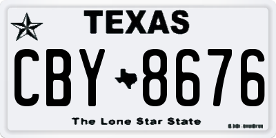 TX license plate CBY8676