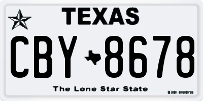 TX license plate CBY8678