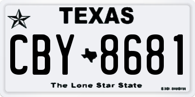 TX license plate CBY8681