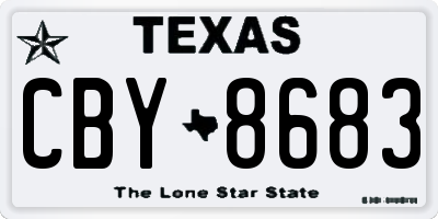 TX license plate CBY8683