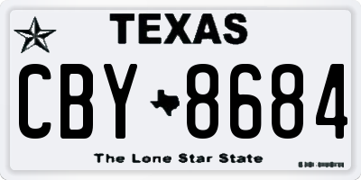 TX license plate CBY8684