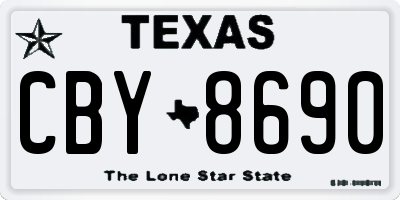TX license plate CBY8690