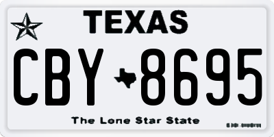 TX license plate CBY8695